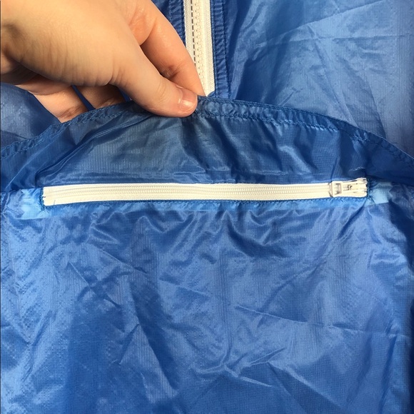 TORY BURCH Lightweight Nylon Anorak Poppy Red/Sunny Blue Medium - Picture 7 of 8